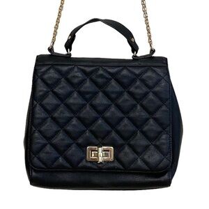 Forever 21 Black Faux Leather Quilted Shoulder Bag